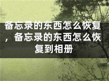 備忘錄的東西怎么恢復(fù)，備忘錄的東西怎么恢復(fù)到相冊(cè)