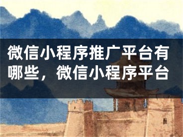 微信小程序推廣平臺(tái)有哪些，微信小程序平臺(tái)