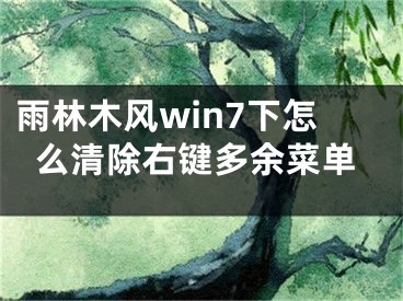 雨林木風(fēng)win7下怎么清除右鍵多余菜單