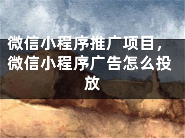 微信小程序推廣項(xiàng)目，微信小程序廣告怎么投放