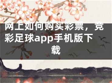 網(wǎng)上如何購買彩票，競彩足球app手機(jī)版下載