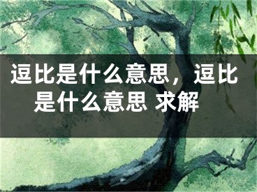 逗比是什么意思，逗比是什么意思 求解