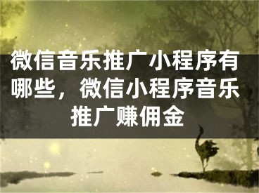 微信音樂(lè)推廣小程序有哪些，微信小程序音樂(lè)推廣賺傭金