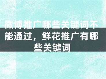 微博推廣哪些關(guān)鍵詞不能通過，鮮花推廣有哪些關(guān)鍵詞