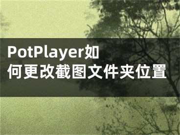 PotPlayer如何更改截圖文件夾位置