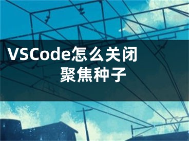 VSCode怎么關(guān)閉聚焦種子