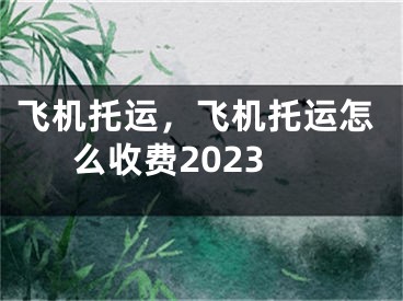 飛機托運，飛機托運怎么收費2023