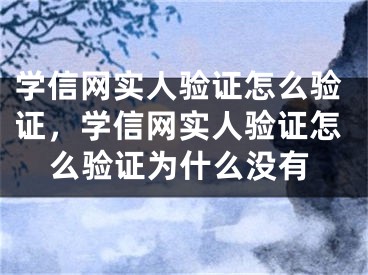 學(xué)信網(wǎng)實(shí)人驗(yàn)證怎么驗(yàn)證，學(xué)信網(wǎng)實(shí)人驗(yàn)證怎么驗(yàn)證為什么沒(méi)有