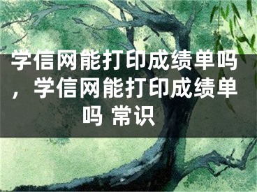 學(xué)信網(wǎng)能打印成績單嗎，學(xué)信網(wǎng)能打印成績單嗎 常識