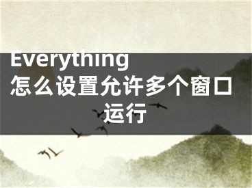 Everything怎么設(shè)置允許多個窗口運行