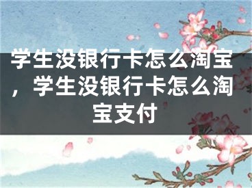 學生沒銀行卡怎么淘寶，學生沒銀行卡怎么淘寶支付