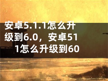 安卓5.1.1怎么升級到6.0，安卓511怎么升級到60