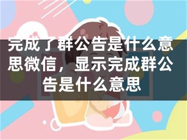 完成了群公告是什么意思微信，顯示完成群公告是什么意思