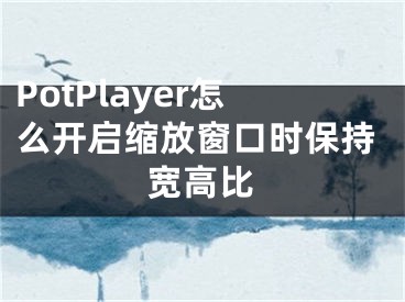 PotPlayer怎么開(kāi)啟縮放窗口時(shí)保持寬高比