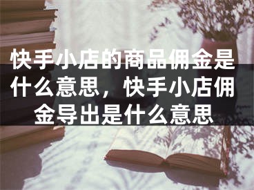 快手小店的商品傭金是什么意思，快手小店傭金導(dǎo)出是什么意思