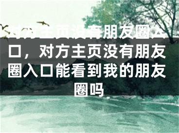 對(duì)方主頁(yè)沒(méi)有朋友圈入口，對(duì)方主頁(yè)沒(méi)有朋友圈入口能看到我的朋友圈嗎