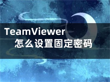 TeamViewer怎么設(shè)置固定密碼