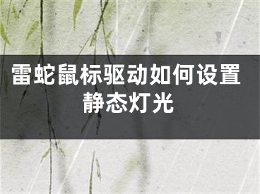 雷蛇鼠標(biāo)驅(qū)動(dòng)如何設(shè)置靜態(tài)燈光