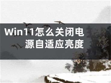 Win11怎么關(guān)閉電源自適應(yīng)亮度