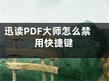 迅讀PDF大師怎么禁用快捷鍵