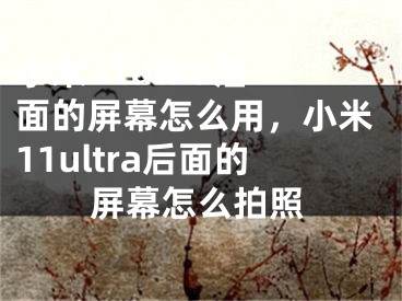 小米11ultra后面的屏幕怎么用，小米11ultra后面的屏幕怎么拍照