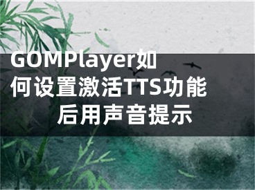 GOMPlayer如何設(shè)置激活TTS功能后用聲音提示