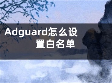 Adguard怎么設(shè)置白名單