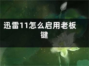 迅雷11怎么啟用老板鍵