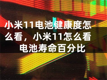 小米11電池健康度怎么看，小米11怎么看電池壽命百分比