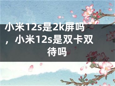 小米12s是2k屏嗎，小米12s是雙卡雙待嗎