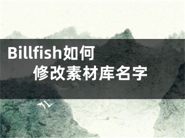 Billfish如何修改素材庫名字