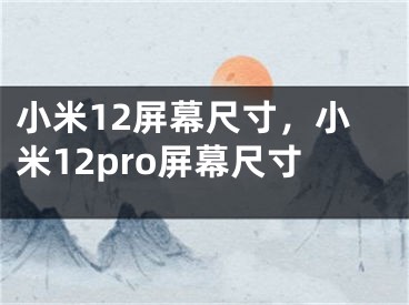 小米12屏幕尺寸，小米12pro屏幕尺寸