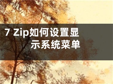 7 Zip如何設(shè)置顯示系統(tǒng)菜單