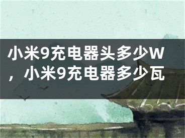 小米9充電器頭多少W，小米9充電器多少瓦