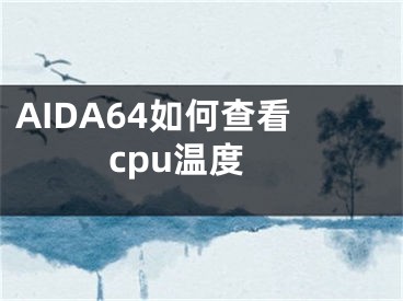 AIDA64如何查看cpu溫度