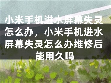 小米手機進水屏幕失靈怎么辦，小米手機進水屏幕失靈怎么辦維修后能用久嗎