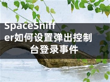 SpaceSniffer如何設(shè)置彈出控制臺登錄事件