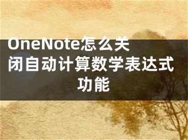 OneNote怎么關(guān)閉自動計算數(shù)學(xué)表達式功能