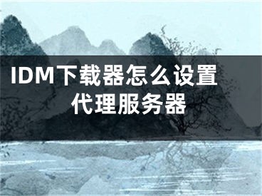 IDM下載器怎么設置代理服務器