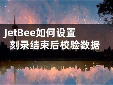 JetBee如何設(shè)置刻錄結(jié)束后校驗數(shù)據(jù)