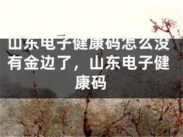 山東電子健康碼怎么沒有金邊了，山東電子健康碼