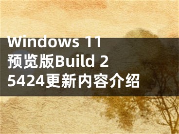 Windows 11預(yù)覽版Build 25424更新內(nèi)容介紹