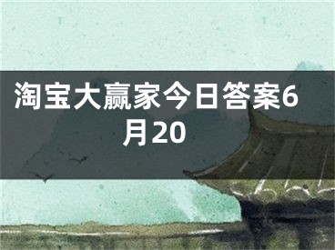 淘寶大贏家今日答案6月20