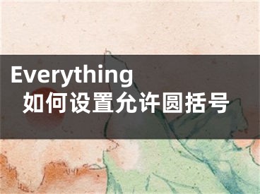 Everything如何設(shè)置允許圓括號(hào)