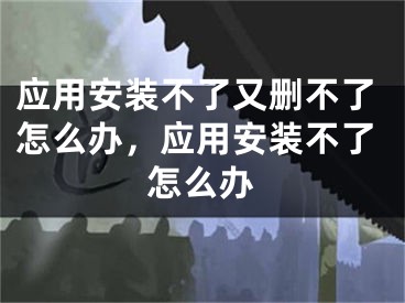 應(yīng)用安裝不了又刪不了怎么辦，應(yīng)用安裝不了怎么辦