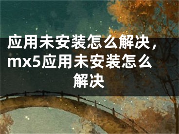 應(yīng)用未安裝怎么解決，mx5應(yīng)用未安裝怎么解決