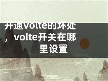 開通volte的壞處，volte開關(guān)在哪里設置