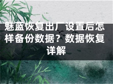 魅藍恢復(fù)出廠設(shè)置后怎樣備份數(shù)據(jù)？數(shù)據(jù)恢復(fù)詳解