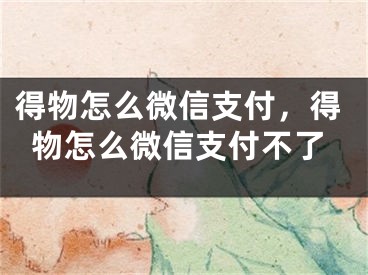 得物怎么微信支付，得物怎么微信支付不了