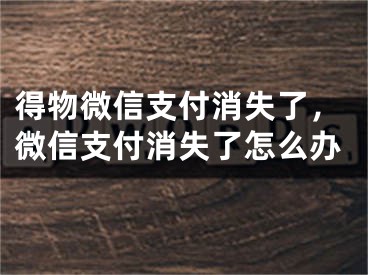 得物微信支付消失了，微信支付消失了怎么辦